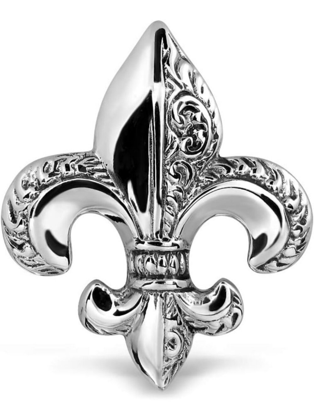 WithLoveSilver 925 Sterling Silver Fleur de lis Cross Brooch Pin